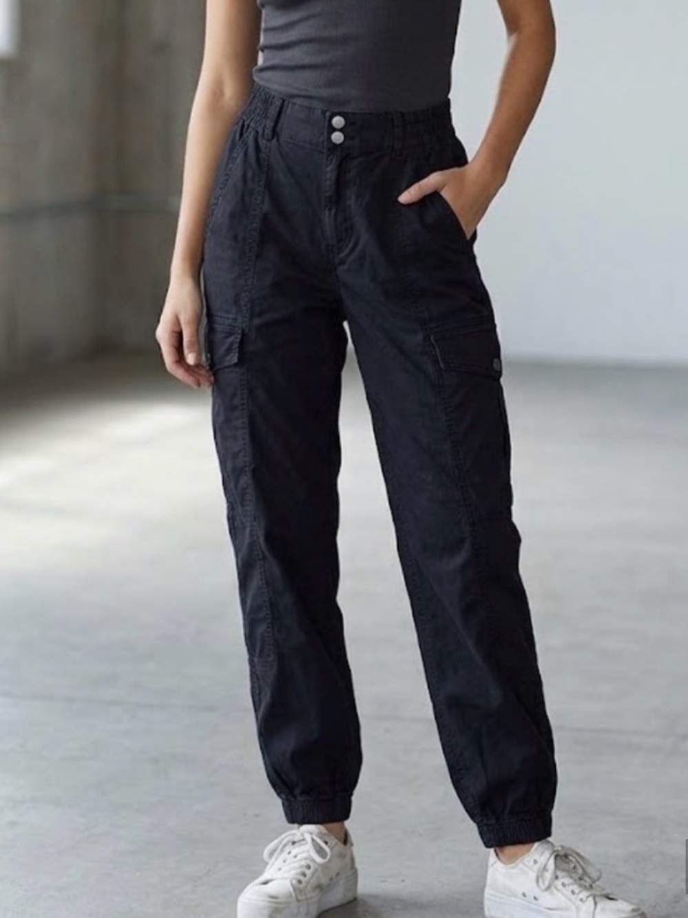 Garage Black Cargo Jogger Pants for Women